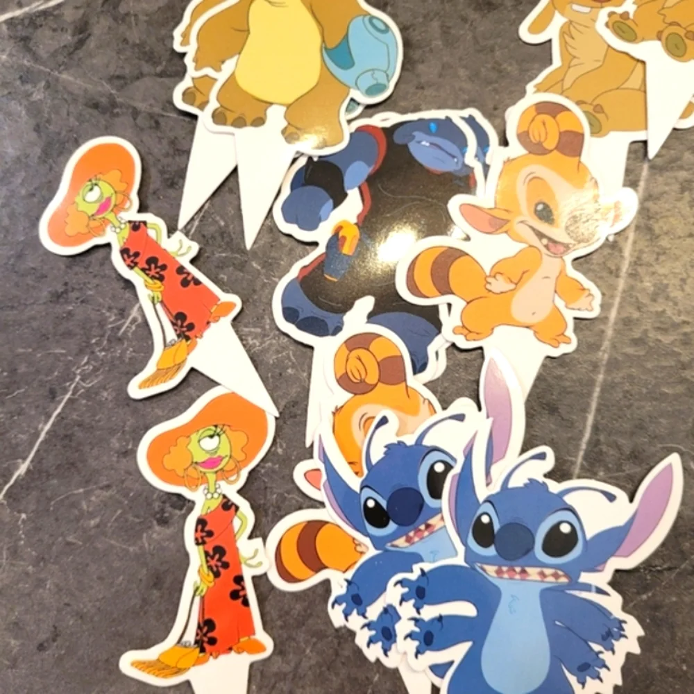 Colorful Stitch Cake And Cupcakes Toppers